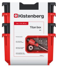 Sada 4 plastových boxů na nářadí TITAN BOX 156x110x195 mm - barva: černá/červená