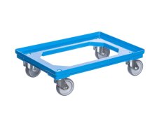 PK Group Vozík pod prepravky 4 otočná gumové kolečka 100 mm modrý