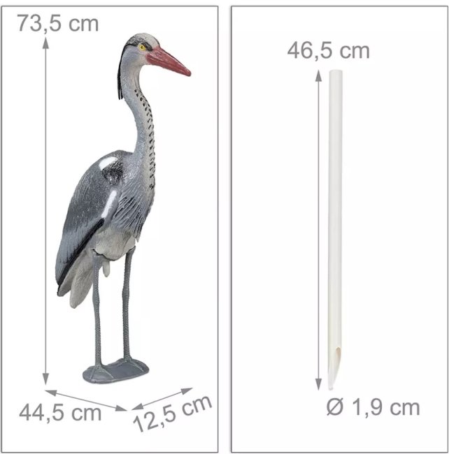 Zahradní dekorace Volavka stojící 71cm