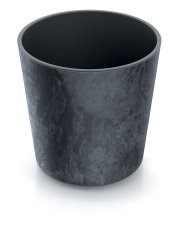 Květináč URBI ROUND EFFECT 30 cm s vkladem - barva: antracit