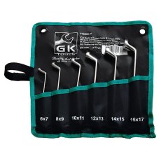GK TOOLS Sada očkových klíčů vyhnutých chrom 6 dílů | 6-17 mm, textilní obal