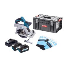XTLINE Aku kotoučová pila bezuhlíková 18 V, 165 mm + 2 baterie 5.0 Ah + nabíječka 3.5 A + rukavice + box