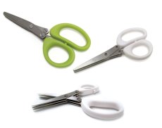 Nůžky na bylinky HERBS CUT  tři ostří 13 cm - barva: bílá/limetka