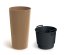 Květináč LAMIA SLIM WOOD 20 cm s vkladem - barva: naturo
