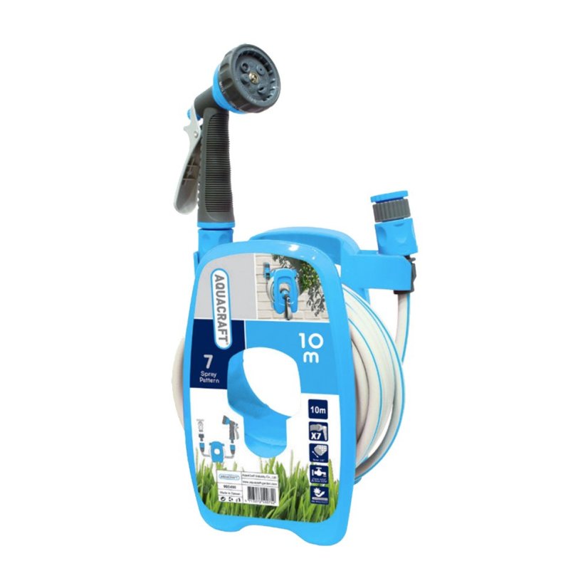 AQUACRAFT Naviják na hadici | 3/8" (10 m) + pistole + spojky