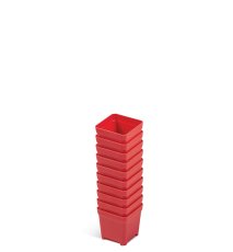 Sada 10 plastových boxů na nářadí TAGER BOX 5x5x5 cm, červené