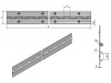 Závěs tyčový (pianový) PMS 32x0,6x3500/70 s prolisem č.71043804
