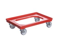 PK Group Vozík pod prepravky 4 otočná gumové kolečka 100 mm červený