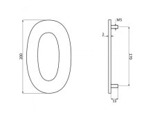 Číslice "1" fasádní 200mm NEREZ