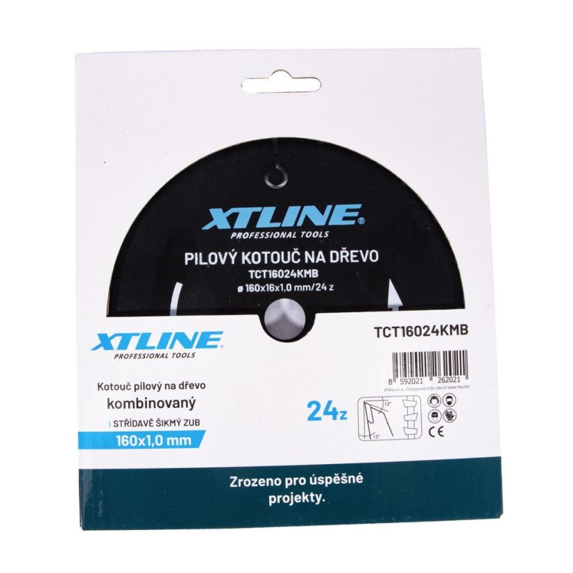 XTLINE Kotouč pilový s SK plátky - kombinovaný | 160x1,0x16 mm, 24 zubů