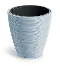 Květináč VENA ROUND s vkladem 19,8 cm - barva: světle šedá
