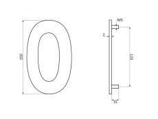Číslice "4" fasádní 150mm NEREZ