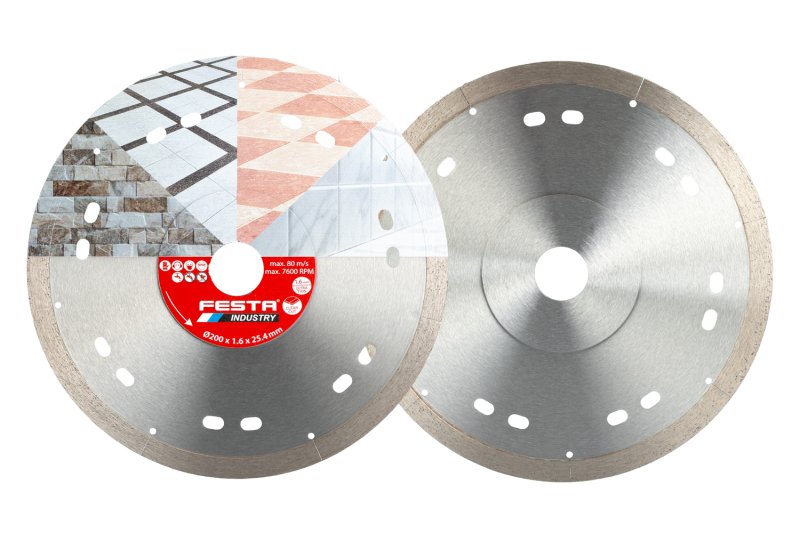 Kotouč diamantový FESTA INDUSTRY řezný plný 200x1.4x25.4mm