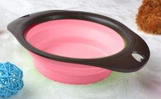 skládací silikonová miska pro psa 19x6cm ružová - velká