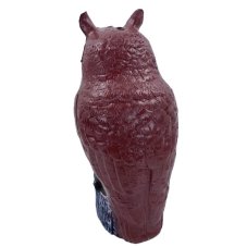 Plašič ptáku sova stojící - svítící oči, houkací 40,5 cm