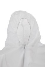 Bílý polypropyl.overal XXL s kapucí