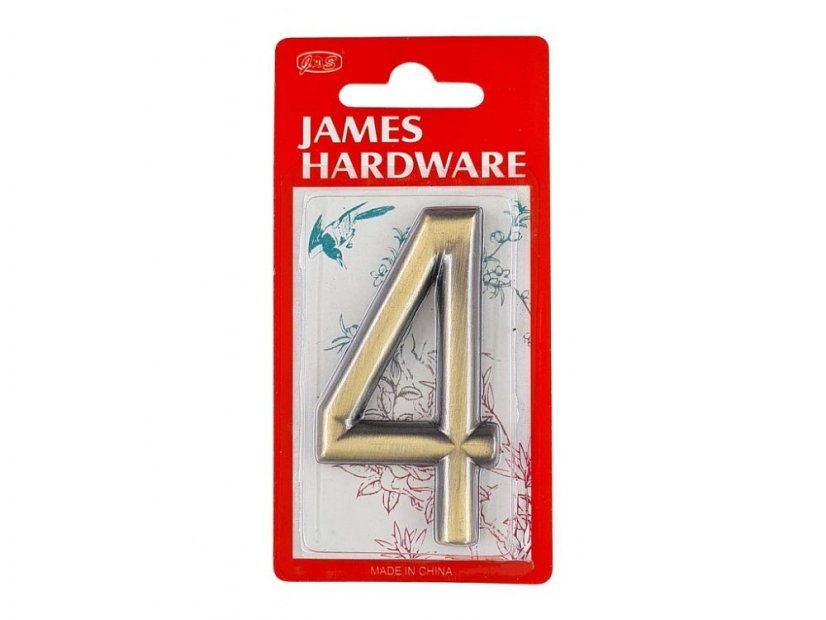 Číslice "4" na dveře NZ 75mm Bronz