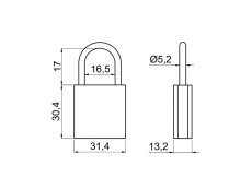 Visací zámek s potiskem znamení 32 mm 3kl.
