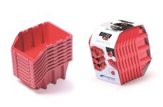 Set úložných boxu 8ks BINEER LONG SET 160x98x160 mm - barva: červená
