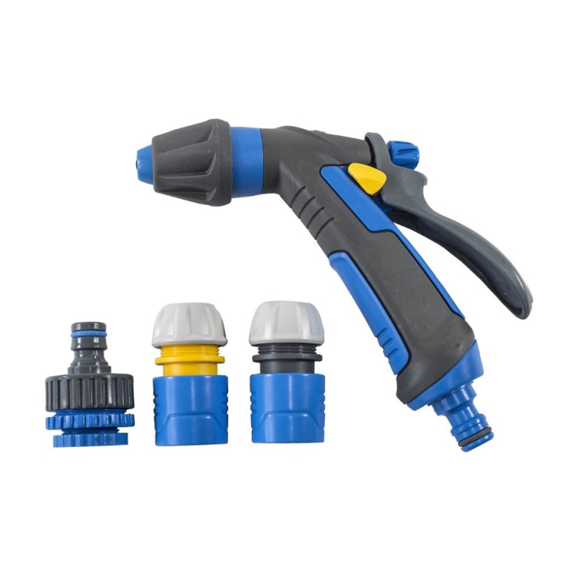AQUACRAFT Rozstřikovač pistolový Comfort + spojky 1/2" + adaptér 1/2"-3/4"