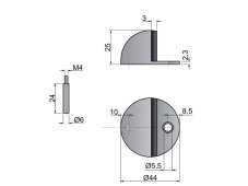 Zarážka dveřní ČERNÁ MAT F1-267/C