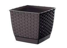 Kvetináč hranatý RATOLLA SQUARE 14,5 cm - barva: umbra