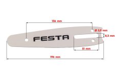Náhradní vodící lišta pro jednoruční řetězovou pilu FESTA 28625