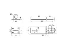Petlice MINI 50x20x1,2mm ČERNÝ LAK