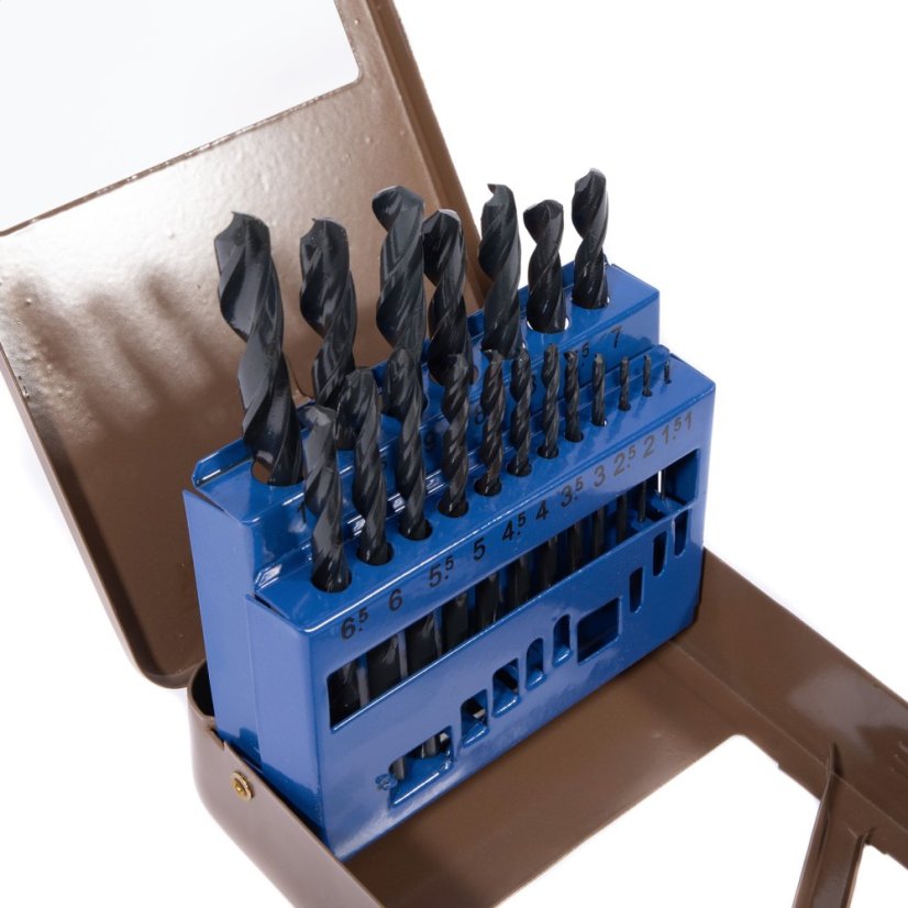 STAVTOOL Sada vrtáků do kovu HSS-R | 1-10 mm 19 dílů, kovový obal
