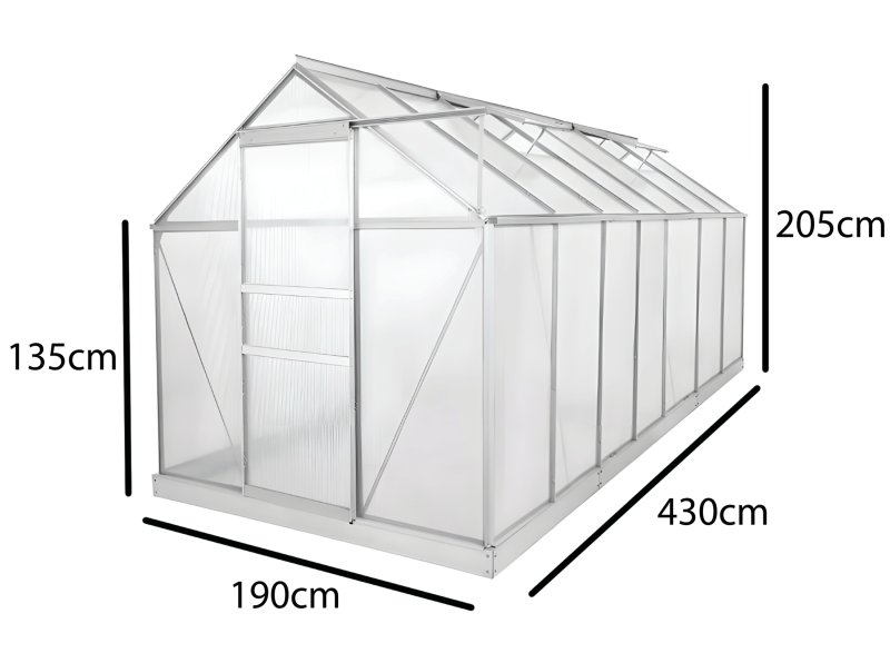 Zahradní skleník 190 x 430 x 205 cm