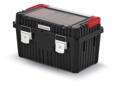 Kufr na náradí s kov. držadlem a zámky HEAVY 585x360x337 mm - barva: černá