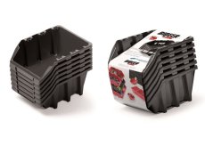 Set úložných boxu 6ks BINEER LONG SET 249x158x213 mm - barva: černá