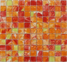 Mozaika JSM-CH017 sklenená žlutá červená oranžová 29,7x29,7cm sklo