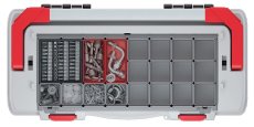 Kufr na náradí s kov. držadlem EVO 594x288x308 mm (krabičky) - barva: červená