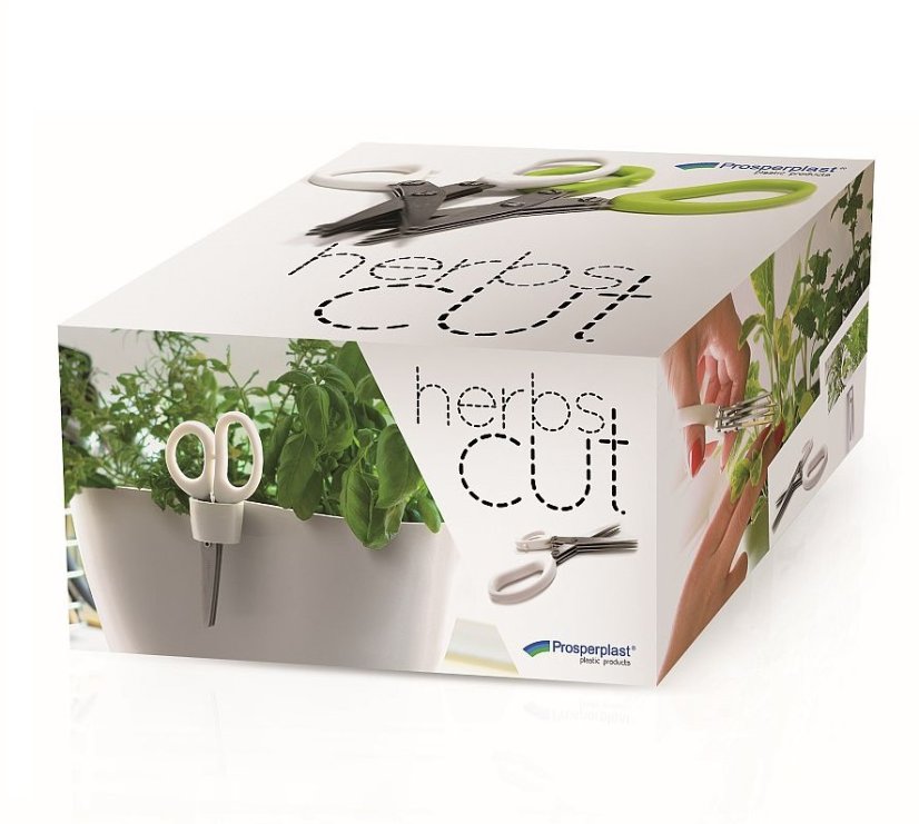 Nůžky na bylinky HERBS CUT  tři ostří 13 cm - barva: bílá/limetka