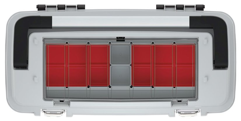 Kufr na nářadí s kov. držadlem a zámky OPTIMA (krabičky) 586x296x305 mm - barva: šedá