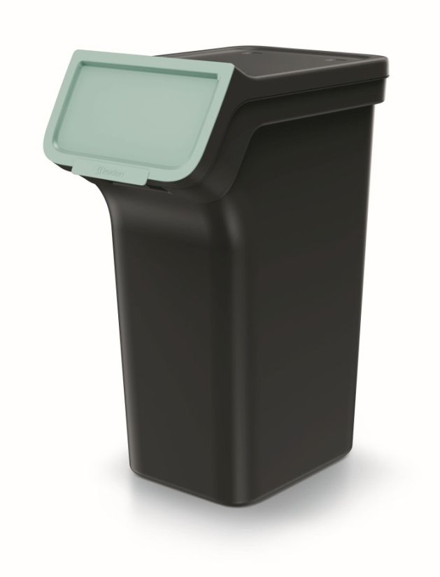 Odpadkový koš STACKBOX Q SET - objem: 4x25 l, barva: recyklovaná černá