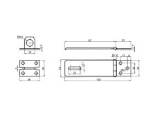 Petlice MINI 100x32x1,5mm ČERNÝ LAK