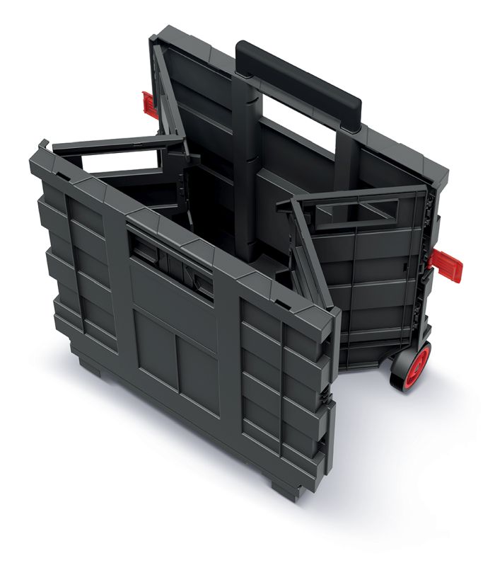 Skládací přepravka s madlem CART T 39,6x37x100,8 cm - barva: červená