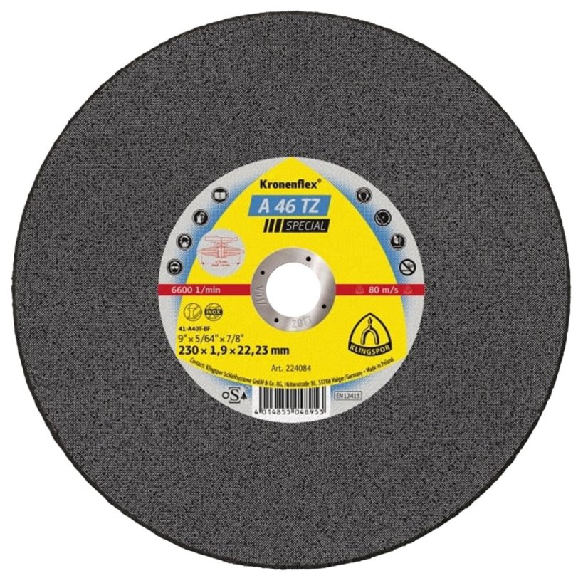 KLINGSPOR Kotouč řezný na nerez/ocel A 46 TZ Special | 125x1,6x22,2 mm