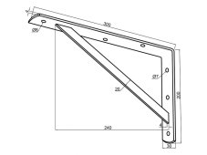 Konzola policová Bzn  300x195x30 (nosnost 100kg/pár)