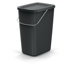 Odpadkový koš COMPACTA Q FLAP BASIC - objem 12 l, barva: recyklovaná černá
