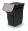 Odpadkový koš STACKBOX Q SET - objem: 4x20 l, barva: recyklovaně černá
