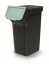 Odpadkový koš STACKBOX Q SET - objem: 4x25 l, barva: recyklovaná černá