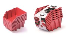 Set úložných boxu 6ks BINEER LONG SET 249x158x213 mm - barva: červená