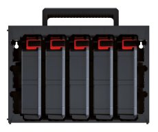 Skríňka s 5 organizéry TAGER CASE (prepážky) 415x290x290 mm - barva: černá