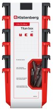 Sada 6 plastových boxu na náradí TITAN BOX  110x75x263 mm - barva: černá/červená