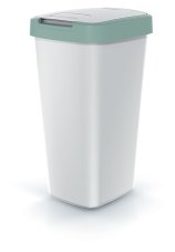 Odpadkový koš COMPACTA Q FLAP - objem: 25 l, barva: popelavě šedá se světle zeleným víkem
