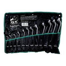 GK TOOLS Sada očkových klíčů vyhnutých chrom 12 dílů | 6-32 mm, textilní obal