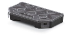 Organizér TAGER (přepážky) 243x142x40 mm - černá s bezbarvým víkem